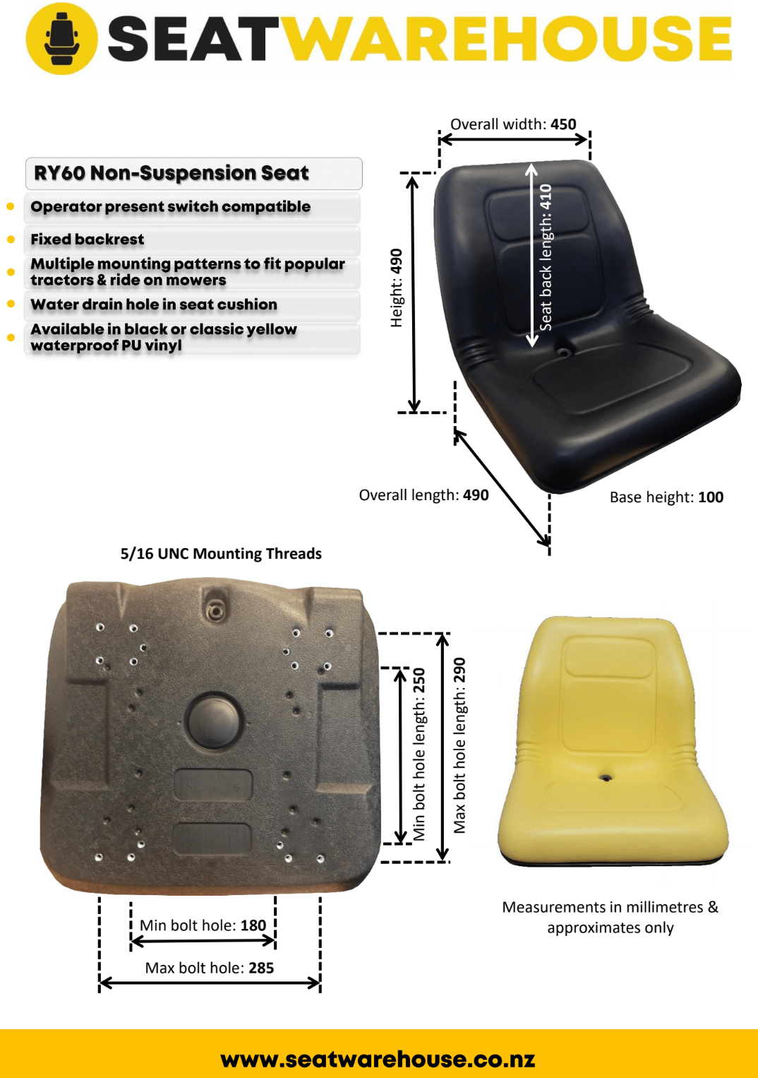 RY60 Non-Suspension Seat