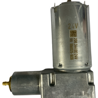 Side view of 24V Grammer and KAB replacement air compressor with straight brass tail fitting for industrial vehicle seats.