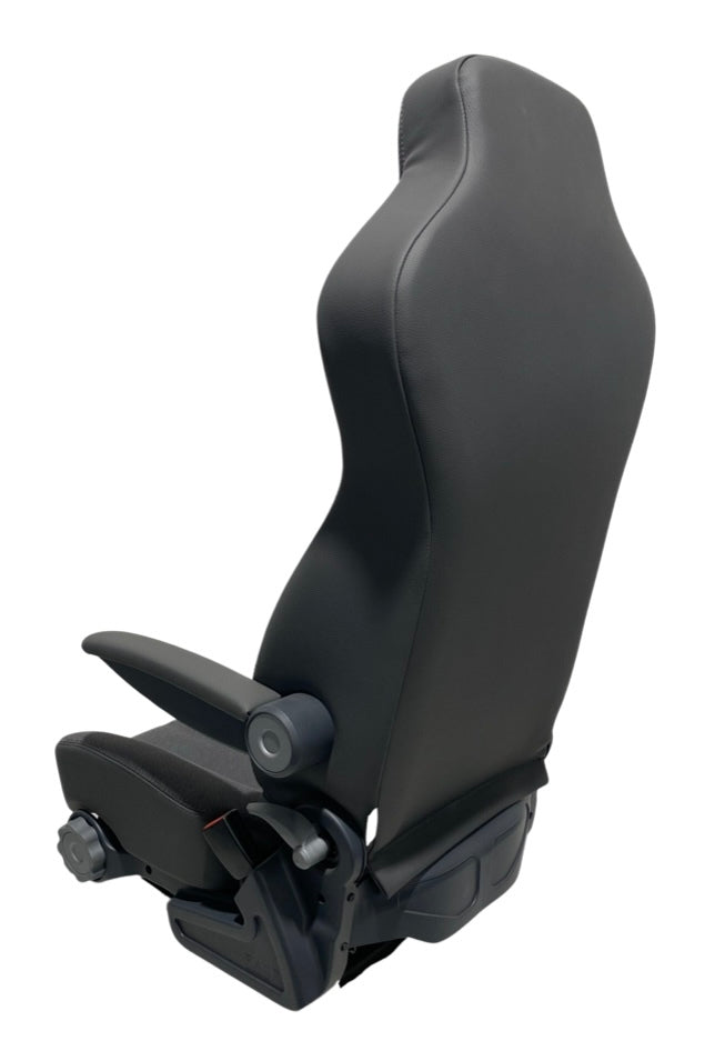 Rear view of the MH640 Non Suspension Seat displaying the non-suspension base, rotation mechanism, and robust seat frame