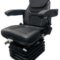 Left-side view of SC14 heavy-duty air suspension seat highlighting turntable mechanism and ergonomic design. With Oscillation with Lockout, for use over rough terrain.