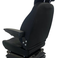 SC15-AIR air suspension tractor seat rear view with contoured backrest and durable black fabric upholstery. Grammer MSG95/721 replacement.