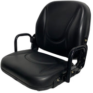 Left-side view of SC17-5 compact machinery seat showing adjustable lumbar support and sturdy construction for operators up to 130kg.