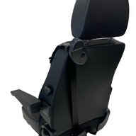 Back view of SG1U-150 high-performance seat with durable black fabric trim, headrest, and sturdy frame for on-road NZ use