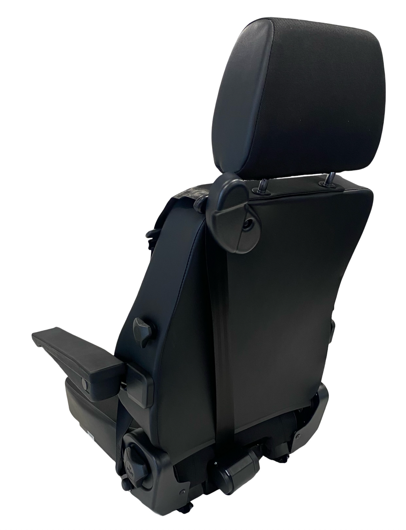 Back view of SG1U-150 high-performance seat with durable black fabric trim, headrest, and sturdy frame for on-road NZ use