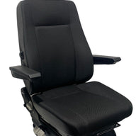 Right side profile of SG8-150 mechanical suspension seat featuring side-mounted controls, ergonomic contouring, and height adjustment for operator comfort. M3/N3 Rated for On-Road Use in New Zealand.