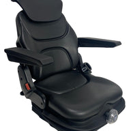 Right side view of SM8-26 mechanical suspension seat highlighting weight adjustment lever, suspension base, and ergonomic seatback design.