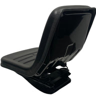 Rear view of SN11-1 mechanical suspension seat with waterproof PU vinyl finish and integrated drain hole for durability in outdoor and industrial environments.