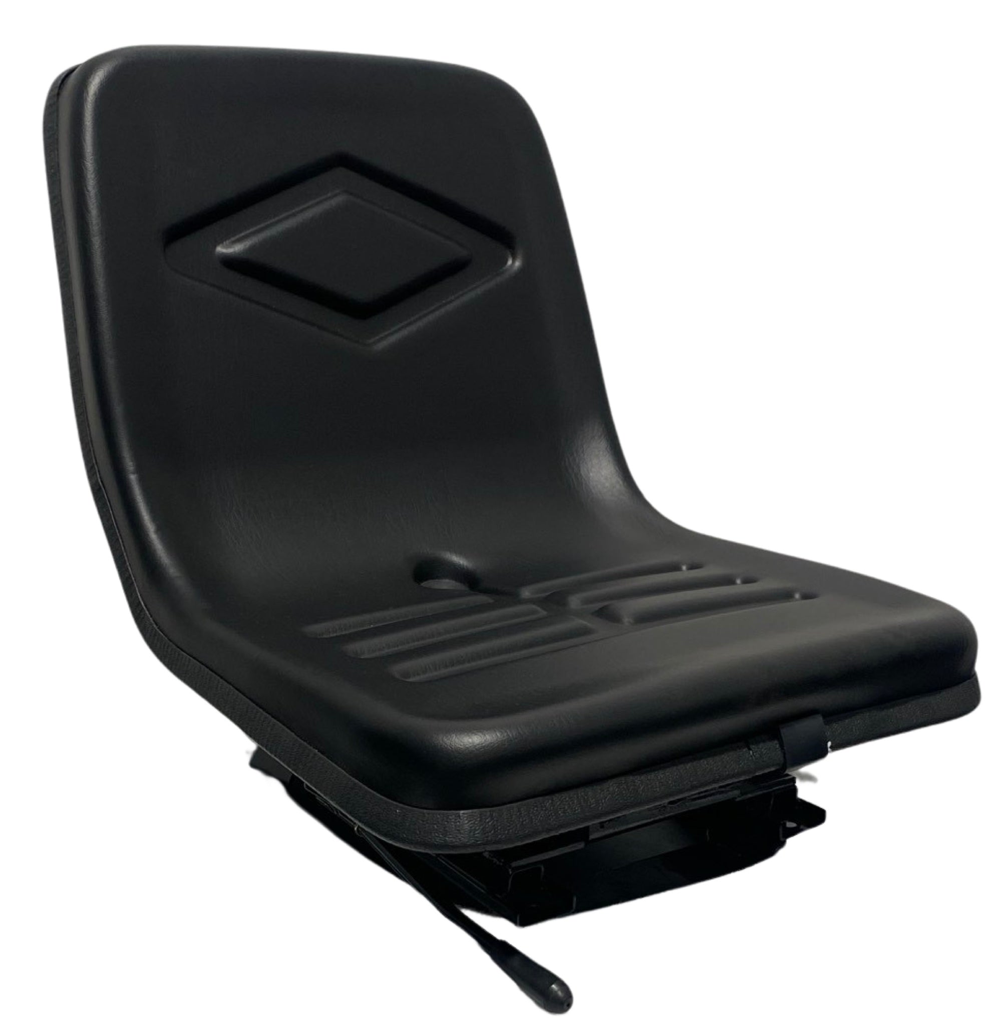 Right side profile of SN11-1 operator seat featuring mechanical suspension, weight adjustment lever, and compact low-profile design for tractors and forklifts.