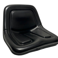 Right side profile of heavy-duty machinery pan seat in waterproof black PVC –quality design for agricultural and material handling equipment
