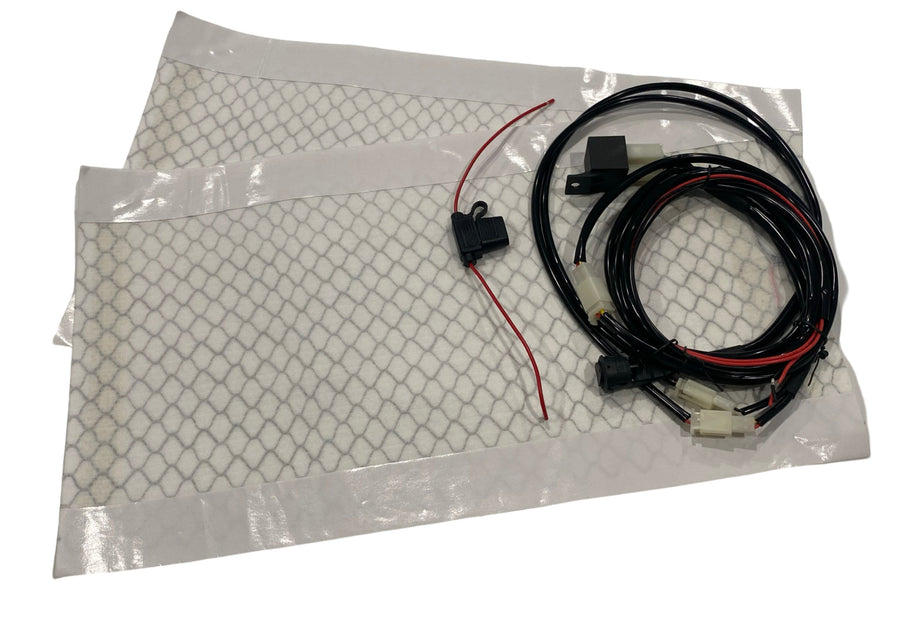 Retrofit carbon fiber seat heater pad installed between upholstery and foam – 12V/24V universal fit for vehicles and trucks
