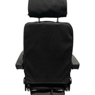 Rear view of NZ-made 3-piece canvas seat cover – showing snug, tailored fit over the backrest of Pilot SG and SJ seats with durable waterproof Dynaproofed fabric