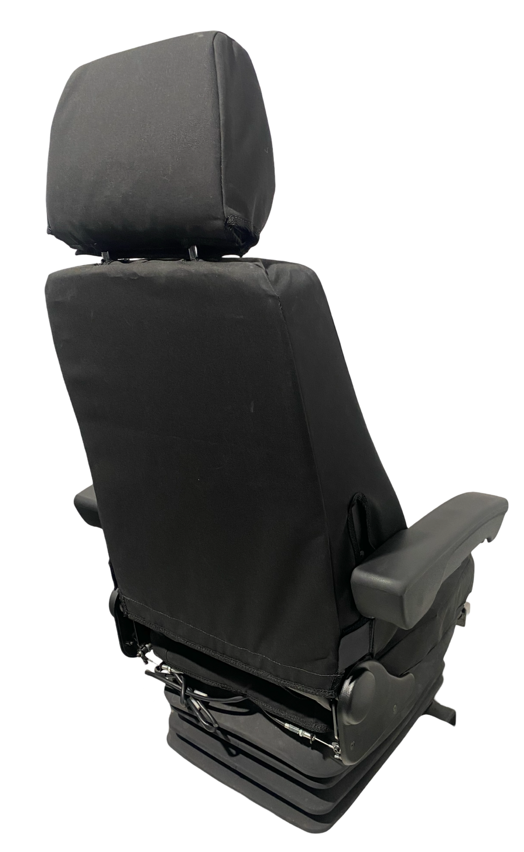 3-piece black Dynaproofed canvas seat cover set – durable, waterproof design made in New Zealand for heavy-duty use