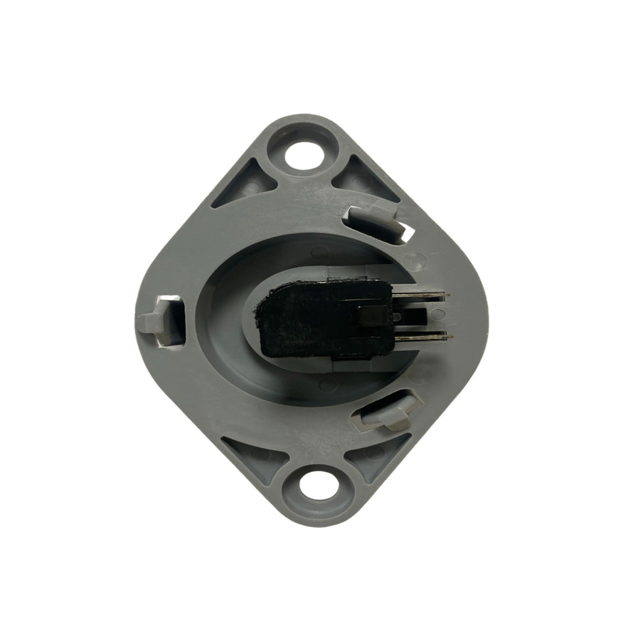 Rear view of universal operator present switch showing wiring connection points for easy installation