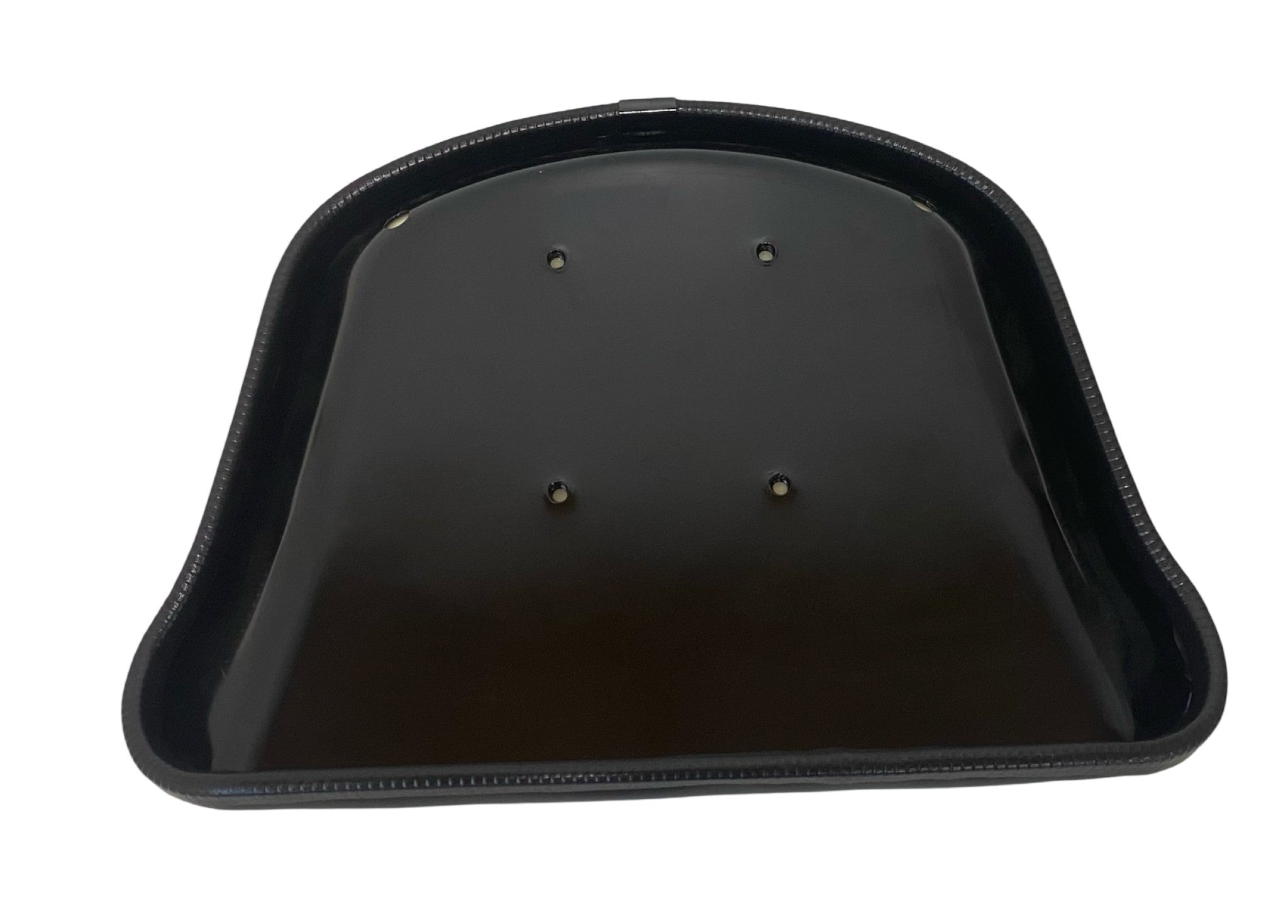 Bottom view of replacement tractor seat base cushion showing M8 threaded insert for secure bolt attachment.