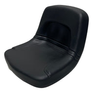 Left side profile of SA14 universal steel pan seat with waterproof molded rubber trim – compatible with John Deere, Kubota, Bobcat and more