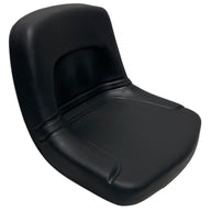 Right side profile of SA14 non-suspension machinery seat with sturdy steel pan frame and removable rubber cover for adaptability