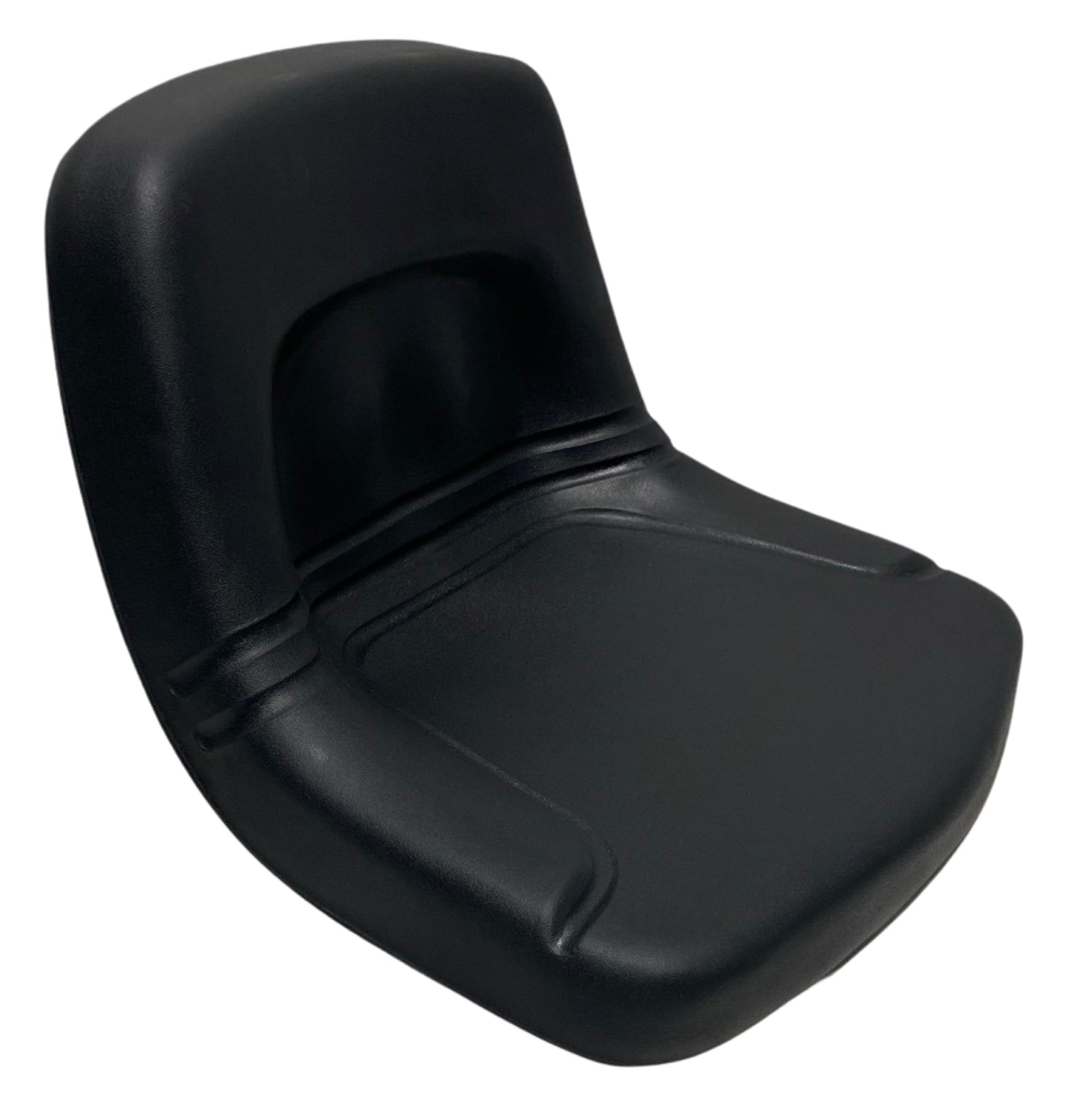 Right side profile of SA14 non-suspension machinery seat with sturdy steel pan frame and removable rubber cover for adaptability