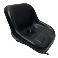 Right side profile of SA15 non-suspension seat with fixed backrest and durable molded plastic construction