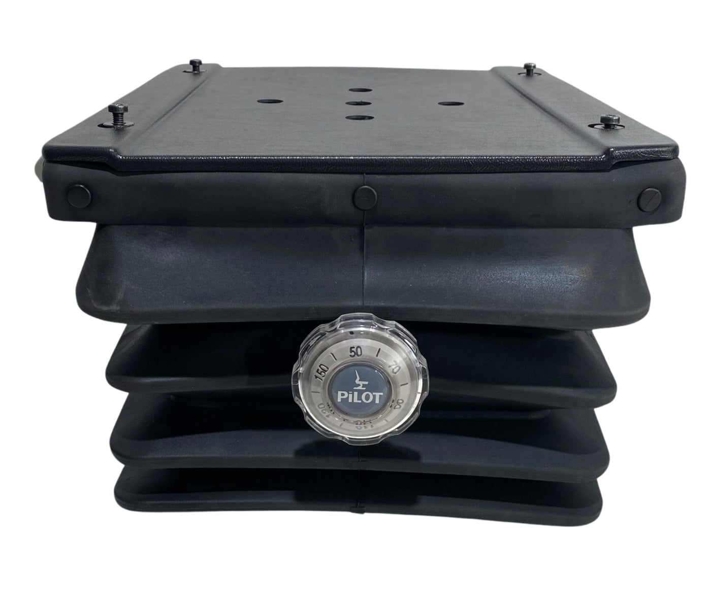 Front view of SC-BASE mechanical suspension seat base – replacement for Grammer MSG85 and MSG95, suitable for tractors and heavy machinery