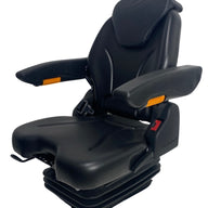 Left side view of SC10 mechanical suspension seat designed for Kubota tractors, horticultural machinery, and compact machinery equipment