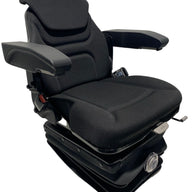 Right side profile of SC13 suspension seat with 360-degree turntable, adjustable height, and retractable lap seatbelt