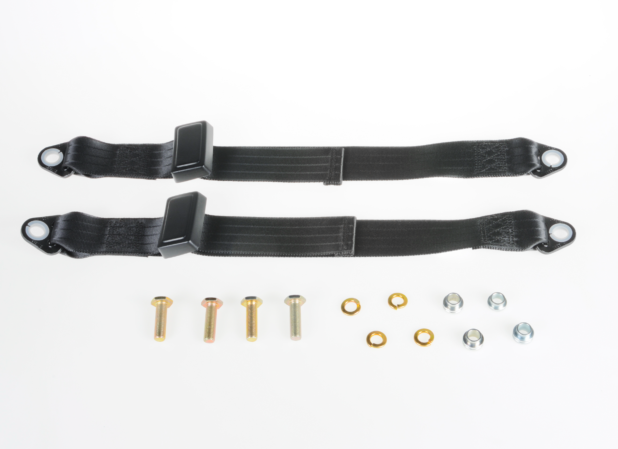 Heavy-duty adjustable seat tether straps supplied as a pair for industrial machinery, tractors, construction equipment and off-road vehicles.