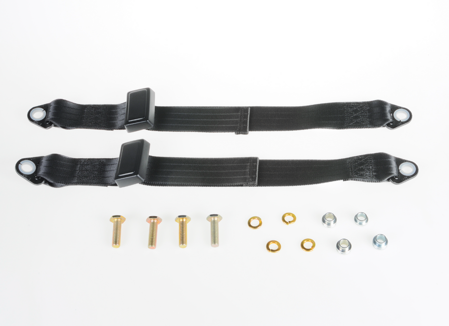 Heavy-duty adjustable seat tether straps supplied as a pair for industrial machinery, tractors, construction equipment and off-road vehicles.
