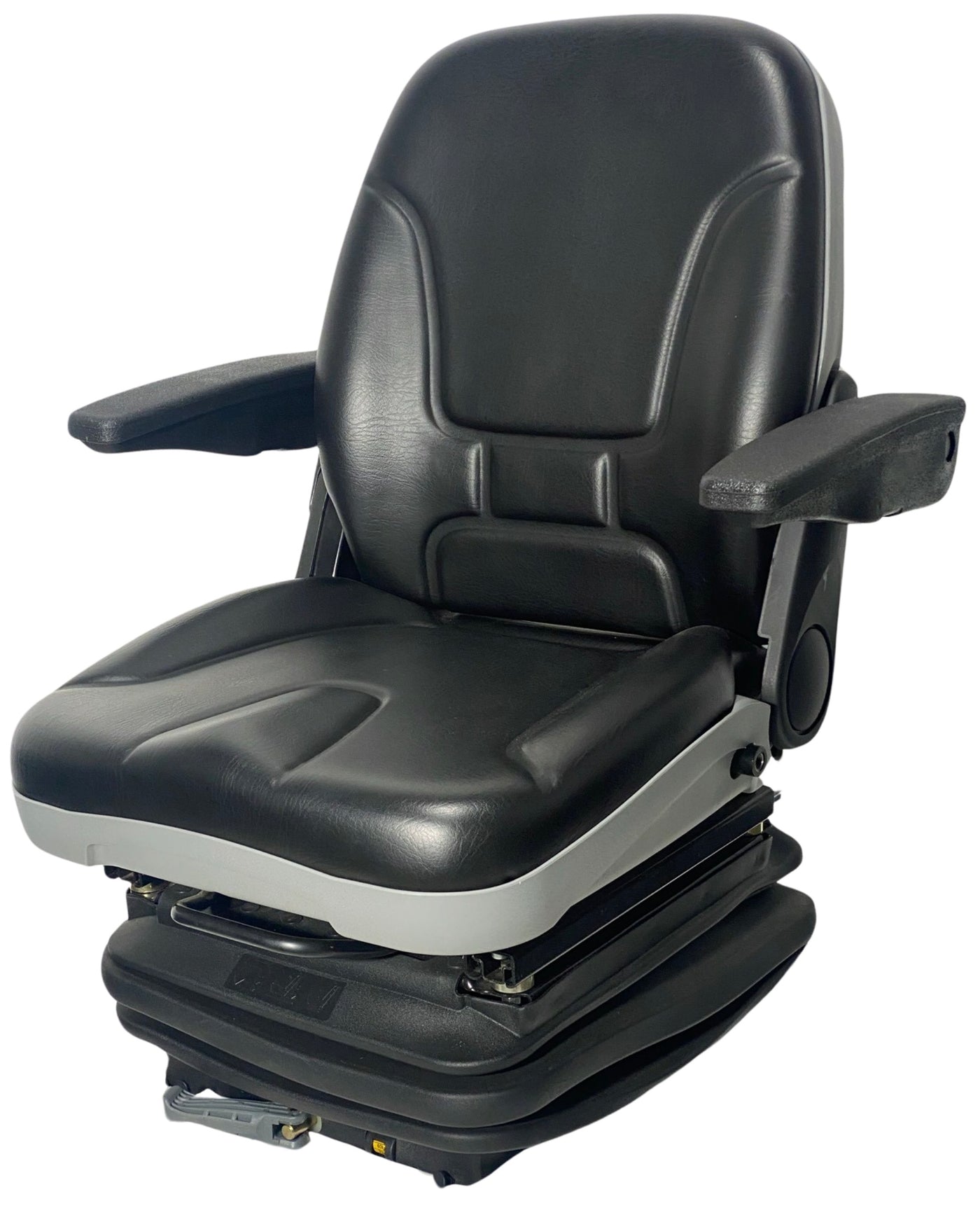 Left side view of SHT-SC7 mechanical suspension seat with durable waterproof PU vinyl trim