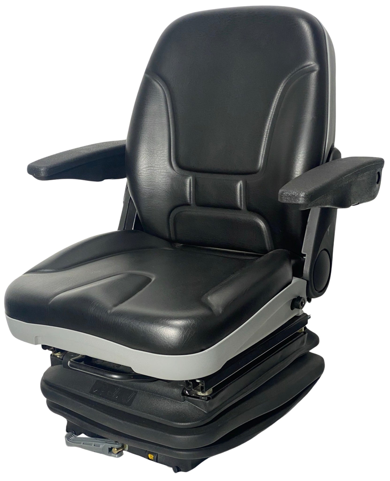 Left side view of SHT-SC7 mechanical suspension seat with durable waterproof PU vinyl trim