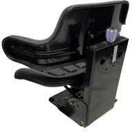 Rear view of SN7 suspension seat in waterproof PU vinyl with operator-friendly wrap-around design