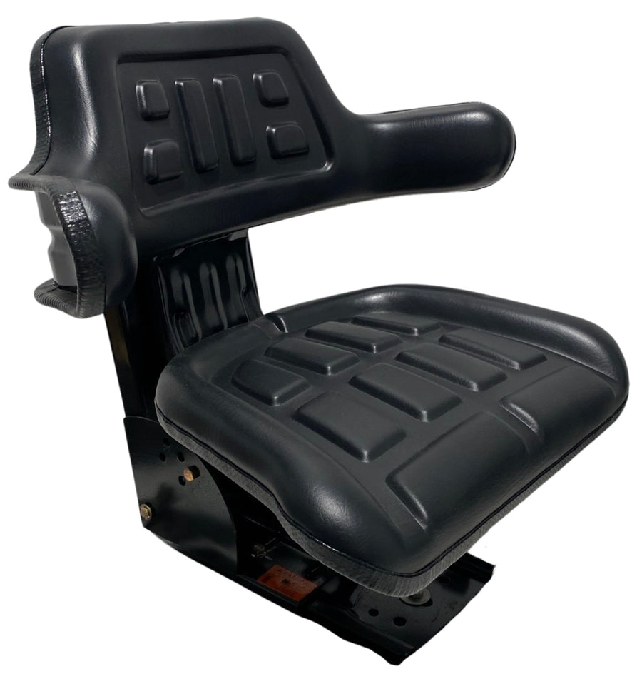 Right side profile of SN7 mechanical suspension seat with single locking slide rails and adjustable mounting angle