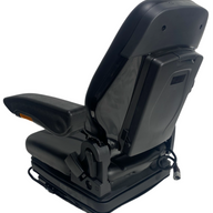 Rear view of SW10A mechanical suspension seat with document box, waterproof PU vinyl trim, and operator present switch