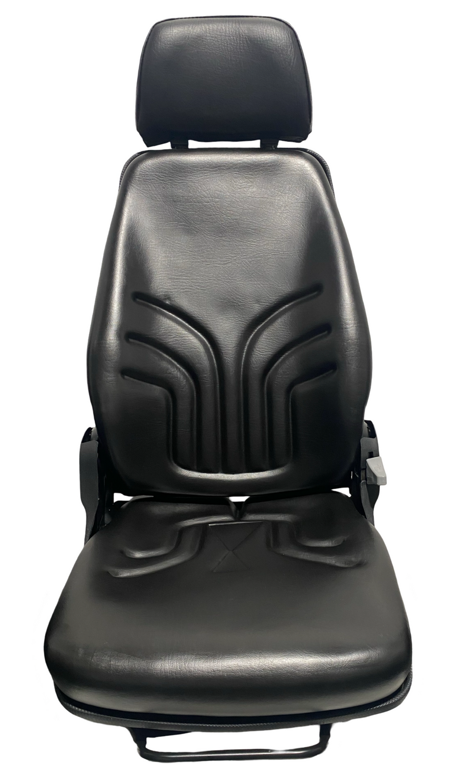 SW8U low-profile design seat, narrow width – black PU vinyl for excavators, earthmoving and construction machinery